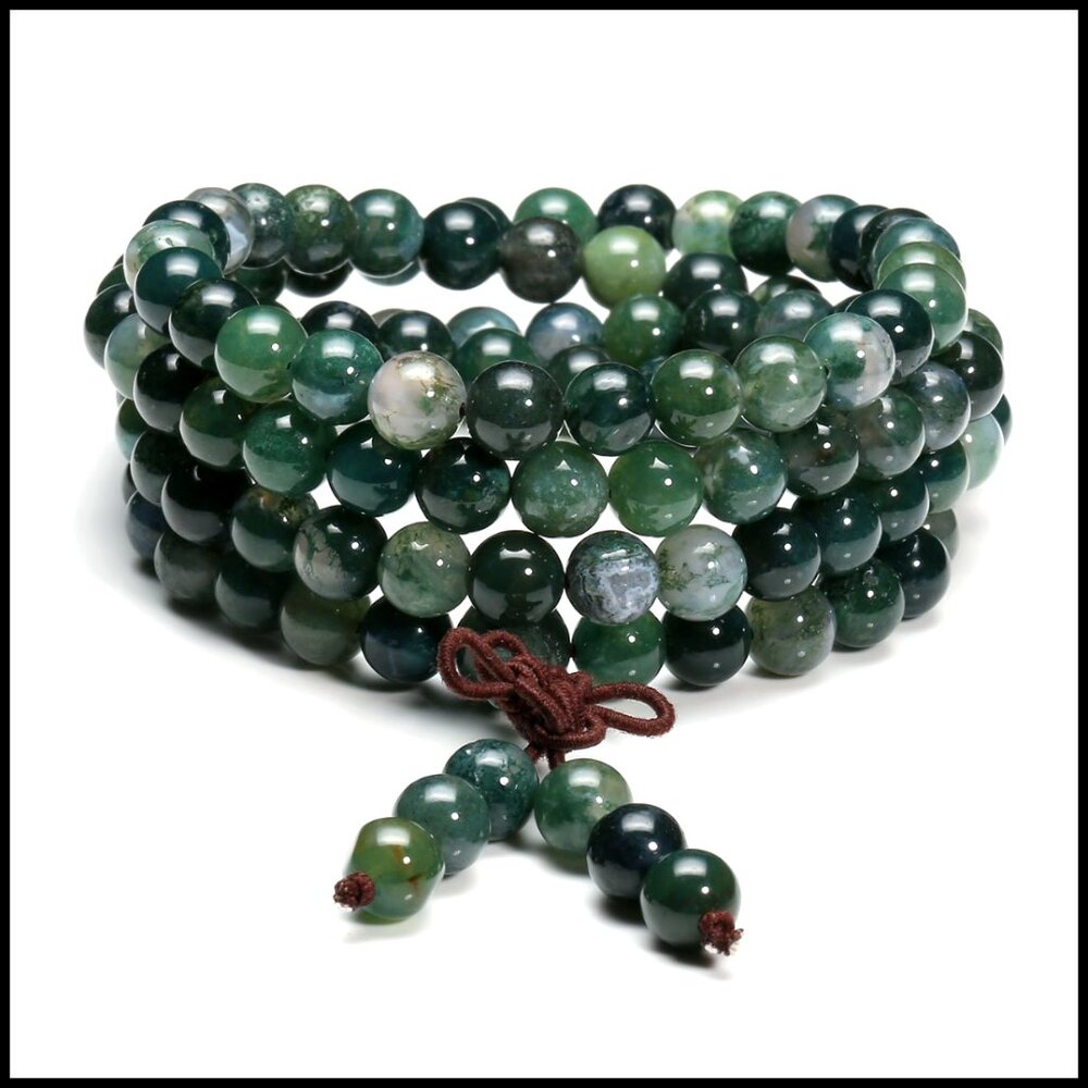 Natural Agate Gemstone Wrap Bracelet Yoga Meditation Healing Crystal Boho